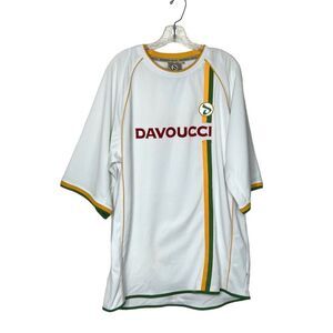DAVOUCCI Collection 90s Spell Out Sports Jersey Shirt White Plus Size 3X